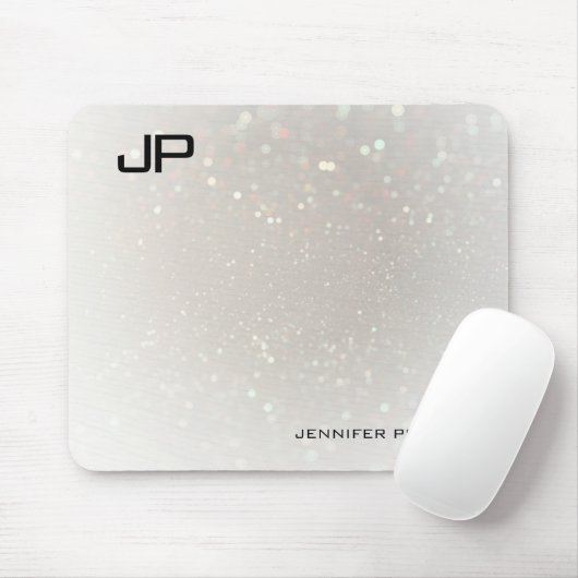 Monogrammed Elegant Sjabloon Glam Modern Custom Muismat (Met muis)