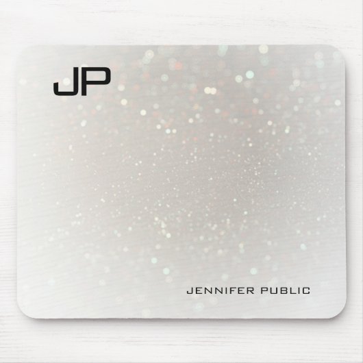 Monogrammed Elegant Sjabloon Glam Modern Custom Muismat (Voorkant)