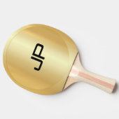 Monogrammed Elegant Sjabloon Glamorous Gold Tafeltennisbatje (Zijkant)