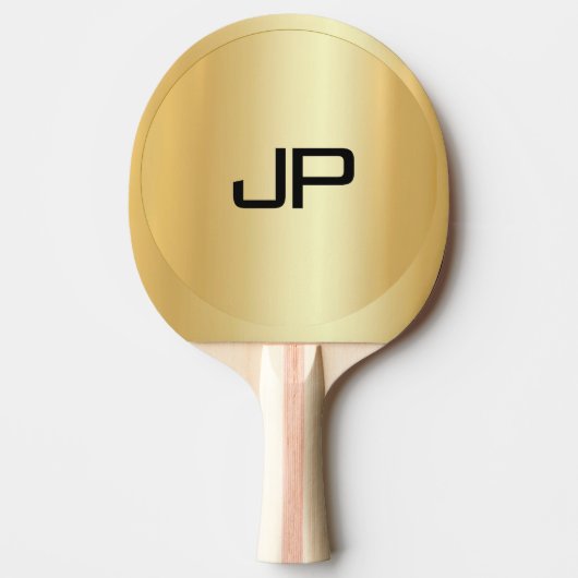 Monogrammed Elegant Sjabloon Glamorous Gold Tafeltennisbatje (Voorkant)