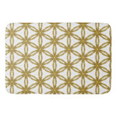 Monogrammed Elegant White en Gold Geometric Badmat (Voorkant)