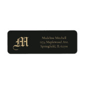 Monogrammed Elegant  Zwart Goud Etiket (Voorkant)