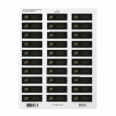 Monogrammed Elegant  Zwart Goud Etiket (Full Sheet)