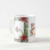 Monogrammed Elegante Kerst Winter Botanicals Koffiemok (Voorkant links)