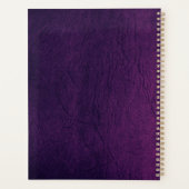 Monogrammed elegante paarse gouden moderne 2025 planner (Achterkant)