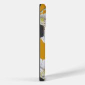 Monogrammed Elegante Schattigee Bloemkunst Dark Go iPhone Hoesje (Rechterkant)