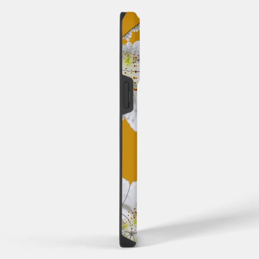 Monogrammed Elegante Schattigee Bloemkunst Dark Go iPhone Hoesje (Rechterkant)