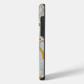 Monogrammed Elegante Schattigee Bloemkunst Dark Go iPhone Hoesje (Linkerkant)