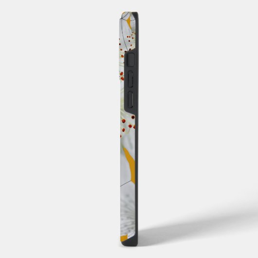 Monogrammed Elegante Schattigee Bloemkunst Dark Go iPhone Hoesje (Linkerkant)