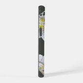 Monogrammed Elegante Schattigee Bloemkunst Houtsko iPhone 15 Case (Rechterkant)