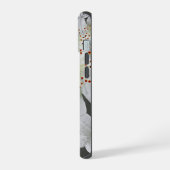 Monogrammed Elegante Schattigee Bloemkunst Houtsko iPhone 15 Case (Linkerkant)