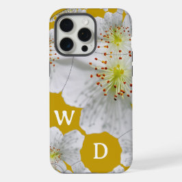 Monogrammed Elegante Schattigee Bloemkunst Sinaasa iPhone 15 Pro Max Case