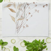 Monogrammed Elegante Waterverf Blauwe Wildflower Theedoek (Gevouwen)