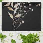 Monogrammed Elegante Waterverf Blauwe Wildflower Theedoek (Gevouwen)