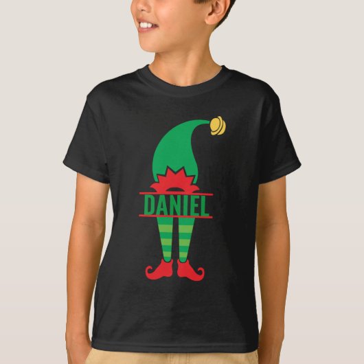 Monogrammed Elf Kinderen Basic T-Shirt (Voorkant)