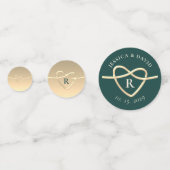 Monogrammed Emerald Green Wedding Confetti (Voorkanten)