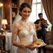 Monogrammed Emerald & Sand Wedding Servet