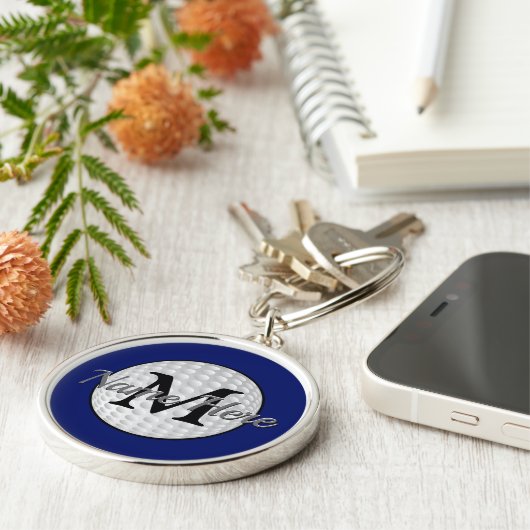 Monogrammed en Personalized Golf Sleutelhangers (Zijkant)