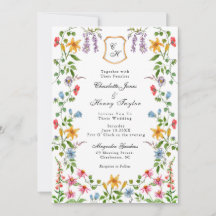 Monogrammed English Garden Floral Wedding
