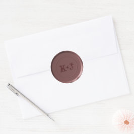 Monogrammed Envelope Seal - Blushing Champagne Ronde Sticker