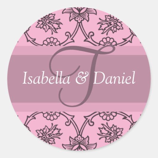 Monogrammed Envelope Seals Letter T Ronde Sticker (Voorkant)