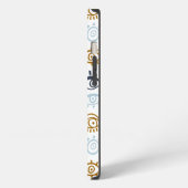 Monogrammed Evil Eye Pattern | Naam toevoegen iPhone Hoesje (Linkerkant)