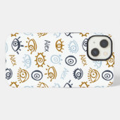 Monogrammed Evil Eye Pattern | Naam toevoegen iPhone Hoesje (Achterkant horizontaal)