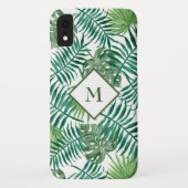 Monogrammed Exotic Leaves Case-Mate iPhone Case (Achterkant)