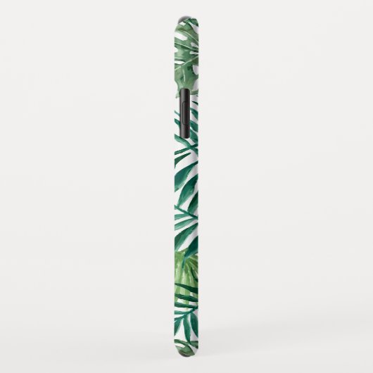 Monogrammed Exotic Leaves Case-Mate iPhone Case (Achterkant/rechts)