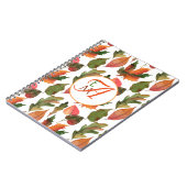 Monogrammed Fall Leaves Autumn Decor Oranje Green Notitieboek (Linkerzijde)