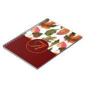 Monogrammed Fall Leaves Burgundy Autumn Decor Notitieboek (Linkerzijde)