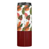 Monogrammed Fall Leaves Burgundy Autumn Decor Thermosbeker (Achterkant)