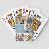 Monogrammed familie foto collage pokerkaarten (Achterkant)