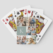 Monogrammed familie foto collage pokerkaarten (Achterkant)