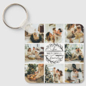 Monogrammed Familie Fotocollage | Monogram cadeau Sleutelhanger (Voorkant)