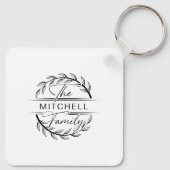 Monogrammed Familie Fotocollage | Monogram cadeau Sleutelhanger (Achterkant)