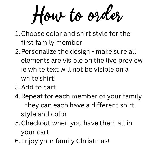 Monogrammed Familie Kerst Shirten T-shirt