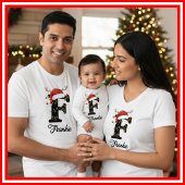 Monogrammed Familie Kerstgewei Santa Hat T-shirt
