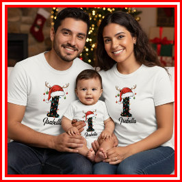 Monogrammed Familie Kerstgewei Santa Hat T-shirt