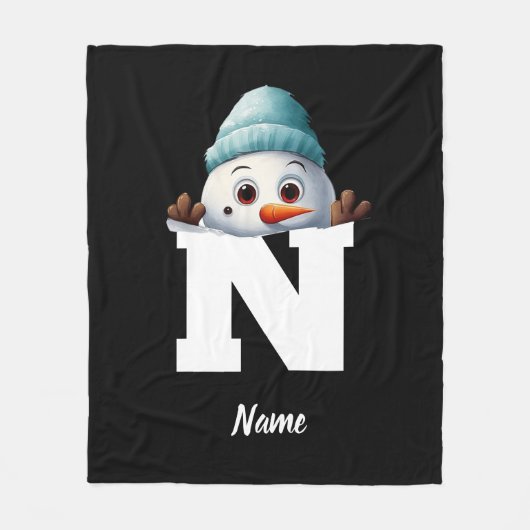 Monogrammed Familie Kerstmis Aangepaste Schattigee Fleece Deken (Voorkant)