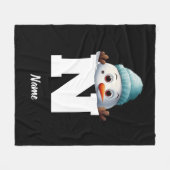 Monogrammed Familie Kerstmis Aangepaste Schattigee Fleece Deken (Voorkant (Horizontaal))