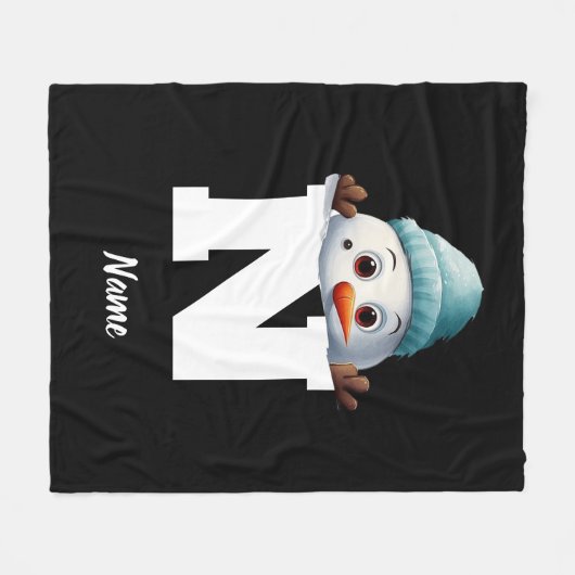 Monogrammed Familie Kerstmis Aangepaste Schattigee Fleece Deken (Voorkant (Horizontaal))