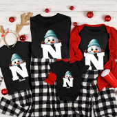 Monogrammed Familie Kerstmis Aangepaste Schattigee T-shirt