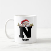 Monogrammed Familie Kerstmis Gepersonaliseerde Ker Koffiemok (Links)