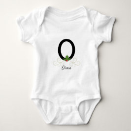 Monogrammed Familie Kerstmis Holly Romper