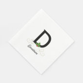 Monogrammed Familie Kerstmis Holly Servet (Hoek)