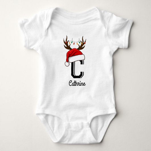 Monogrammed Familie Kerstmis Matching Outfits Romper (Voorkant)