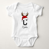 Monogrammed Familie Kerstmis Matching Outfits Romper (Voorkant)