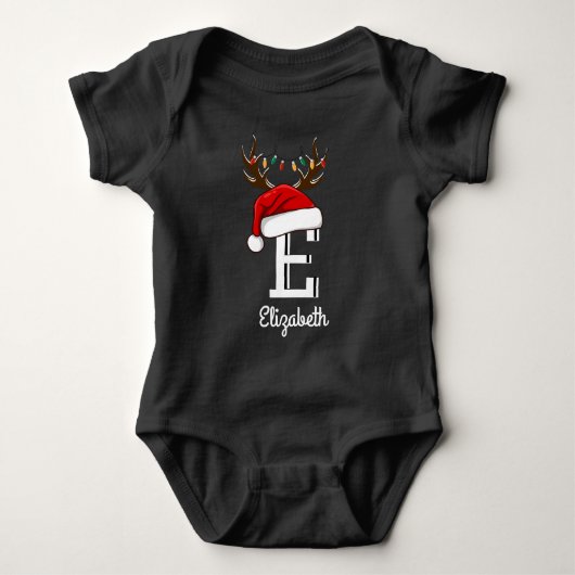 Monogrammed Familie Kerstmis Matching Outfits Romper (Voorkant)