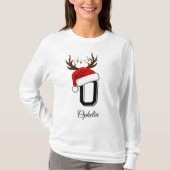Monogrammed Familie Kerstmis Matching Outfits T-shirt (Voorkant)